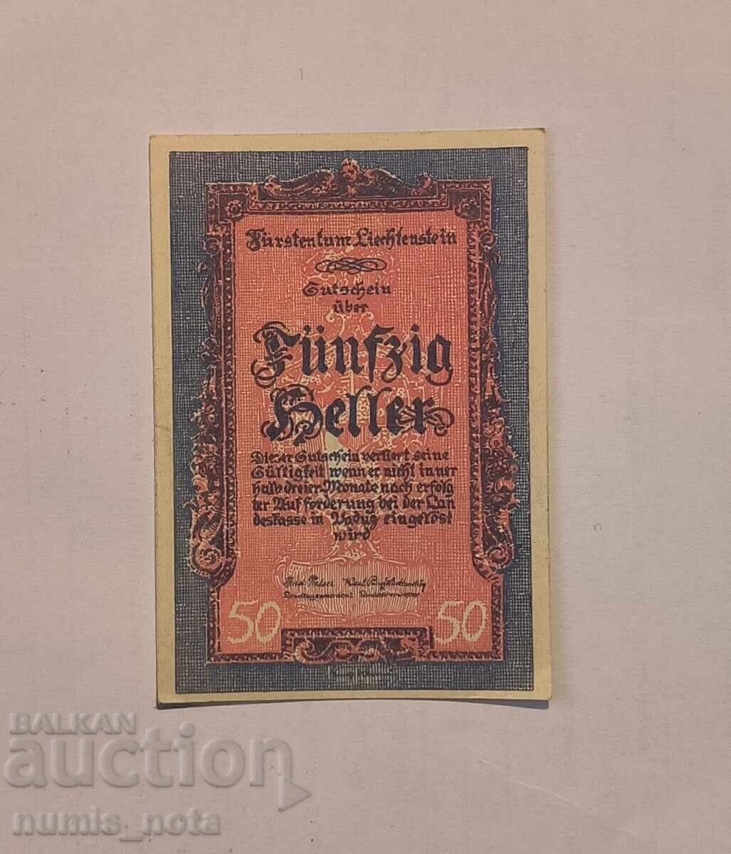 Λιχτενστάιν 50 χέλερ 1920 godina Λιχτενστάιν 50 χέλερ 1920 godina