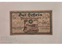 Austria de Jos 10 Heller 1920 Emitent Comuna Feuersbrunn