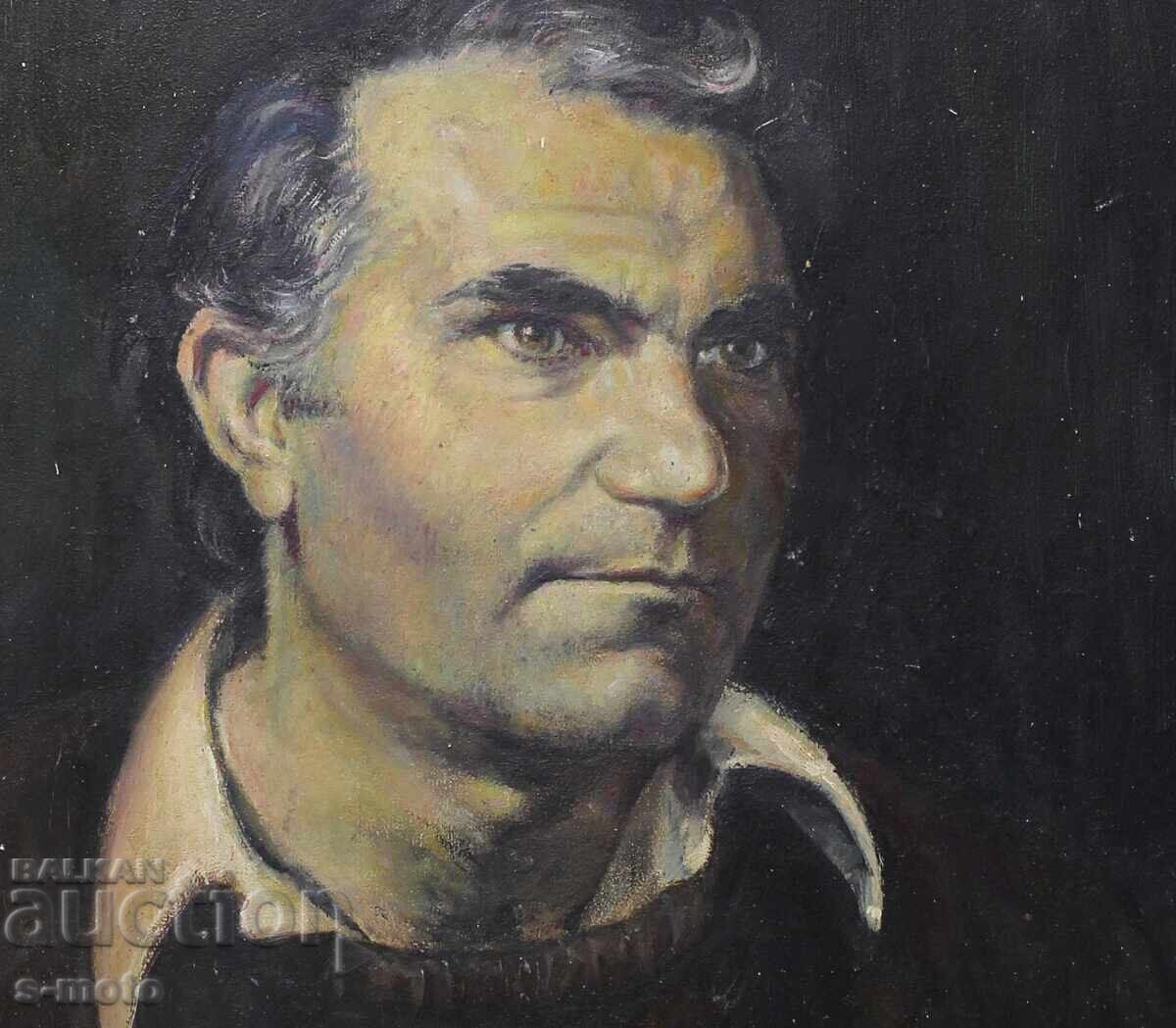 Stoyan Pavlov painting portrait of Grigor Vachkov with price 500.00 BGN | € 255.65