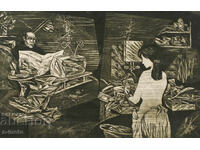 Graphics, etching, figurative composition 1987