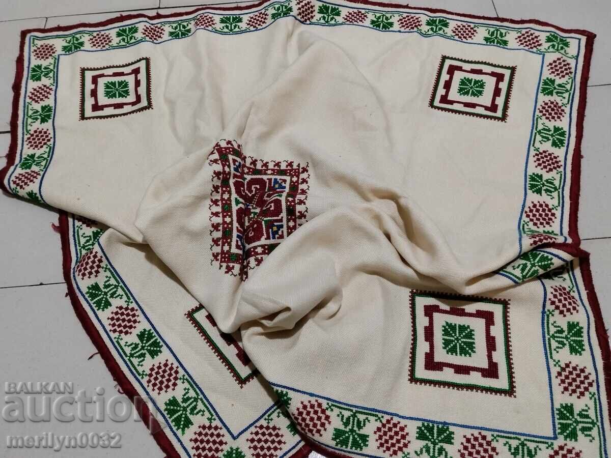 Old embroidered check, tablecloth, milo, Bulgarian embroidery - 6