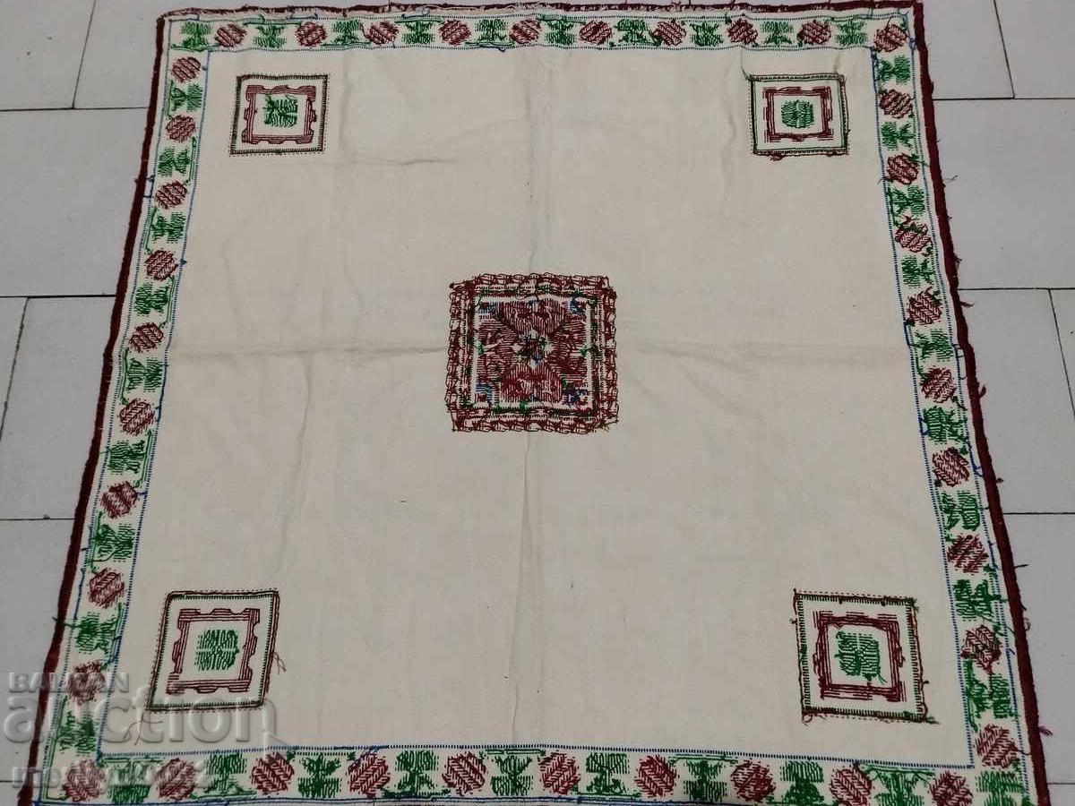 Old embroidered check, tablecloth, milo, Bulgarian embroidery - 7