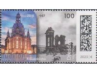 Marcă poștală curată Biserica Frauenkirche din Dresda 2023 din Germania