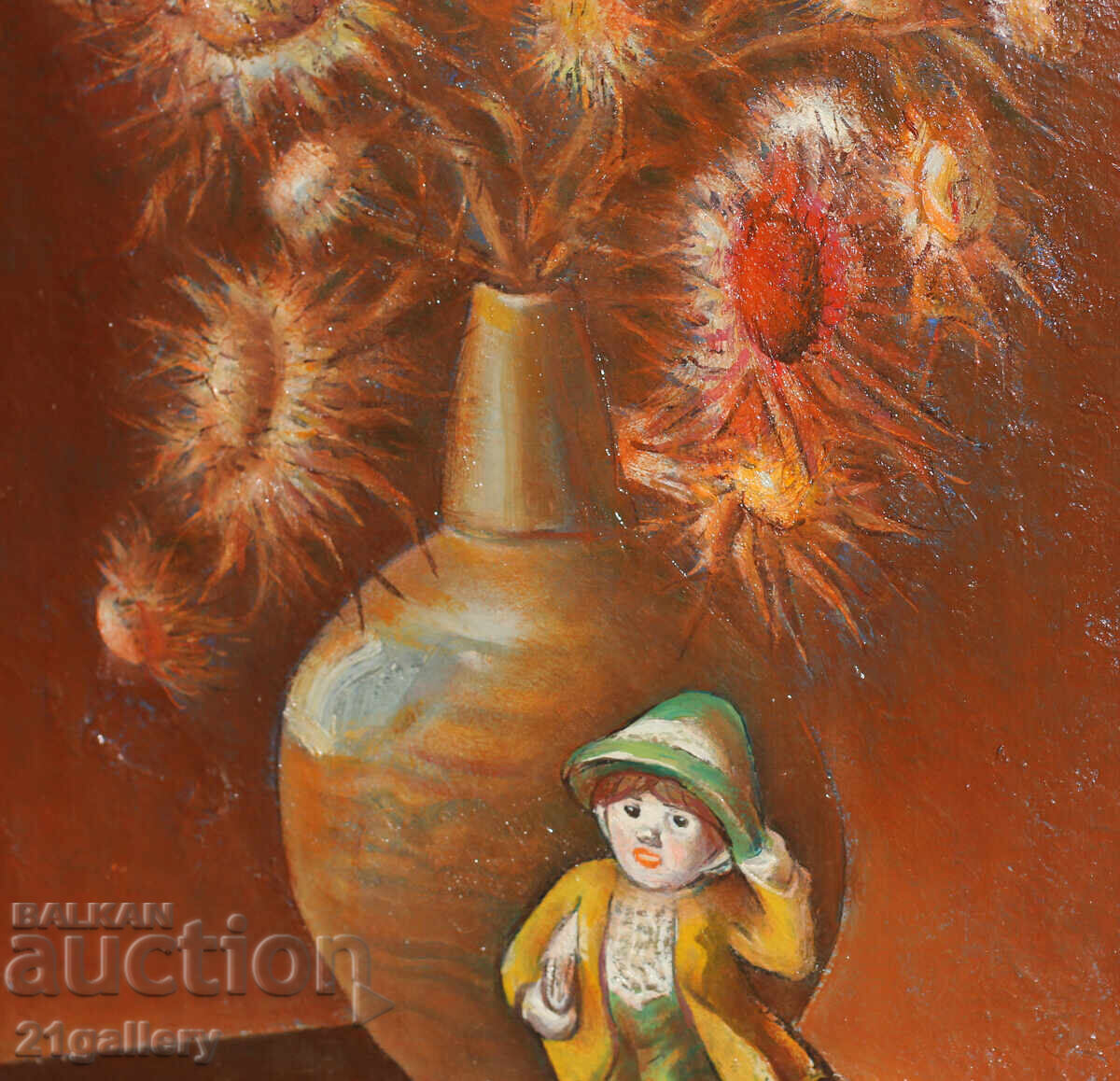 Καθηγητής Στογιάν Ντομούστσιεφ (1935-2021) Νεκρή φύση με λουλούδια - 5