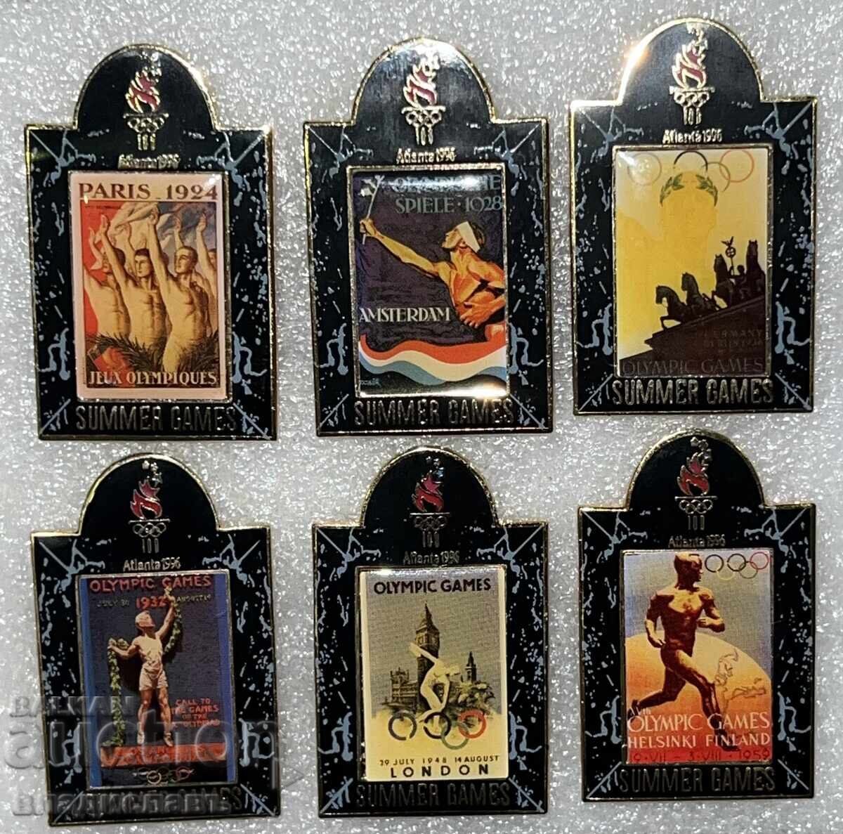 Lot de ecusoane de înaltă calitate, afișe ale Jocurilor Olimpice de vară