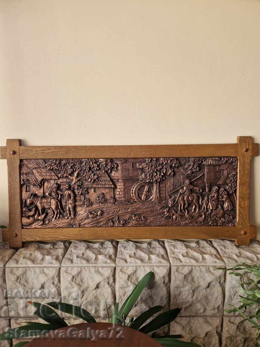 Огромна антикварна немска медна картина пано с цена 297.00 лв. | € 151.85