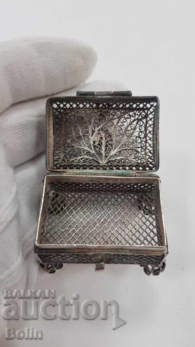 Russian Imperial Silver Jeweler's Box - Box 84 pr. VS 1874 - 6