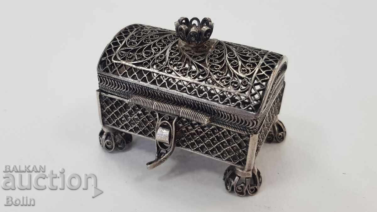 Cutie de bijuterii argint Rusia imperială - 84 pr. VS 1874