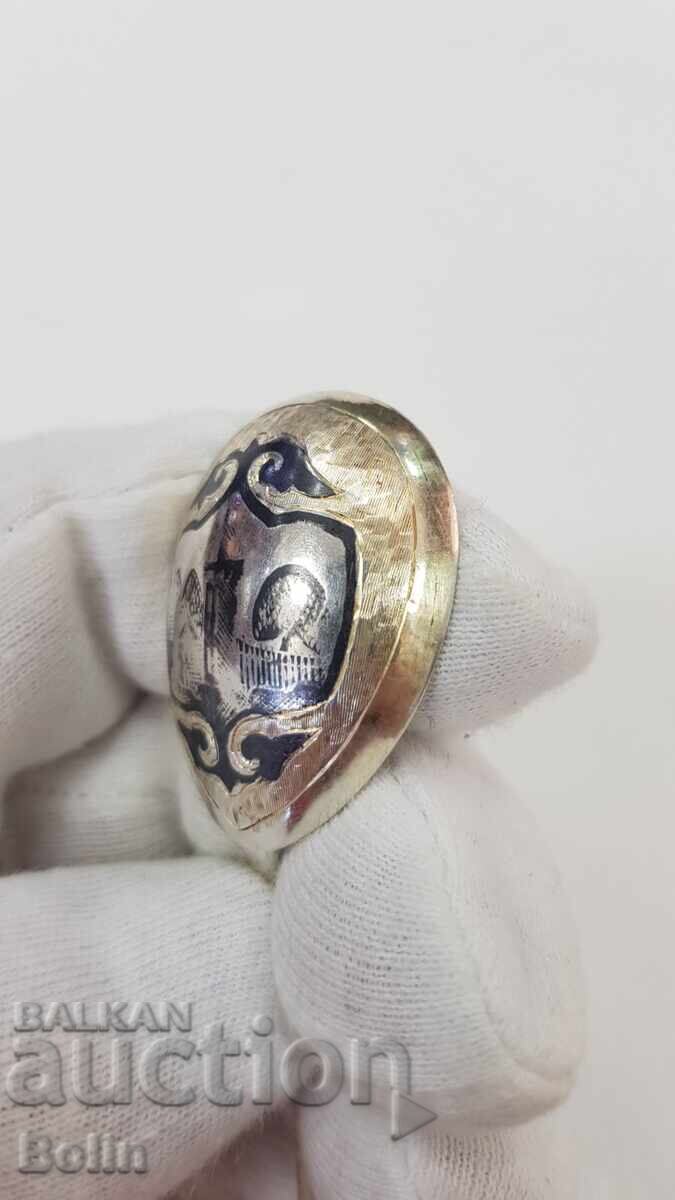 Auction  Russian Imperial Silver Spoon 84 pr. 1875 with gilding and enamel