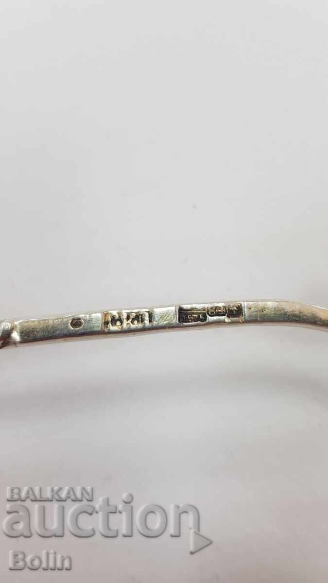Russian Imperial Silver Spoon 84 pr. 1875 with gilding and enamel - 5