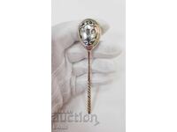 Linguriță de argint rusească țaristă 84 pr. 1875 cu aurire și email