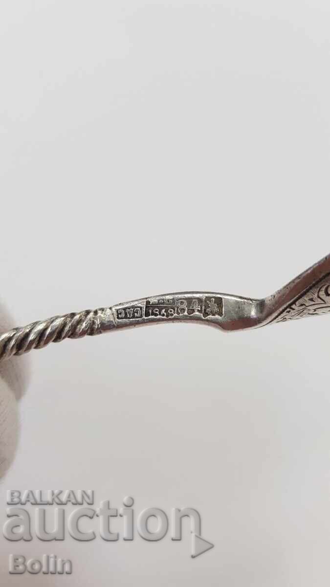 Παράδοση Ρωσικό τσαρικό ασημένιο κουταλάκι 84 πρ. 1868 μ.Χ. ΒΣ - με επιχρύσωση Παράδοση Ρωσικό τσαρικό ασημένιο κουταλάκι 84 πρ. 1868 μ.Χ. ΒΣ - με επιχρύσωση