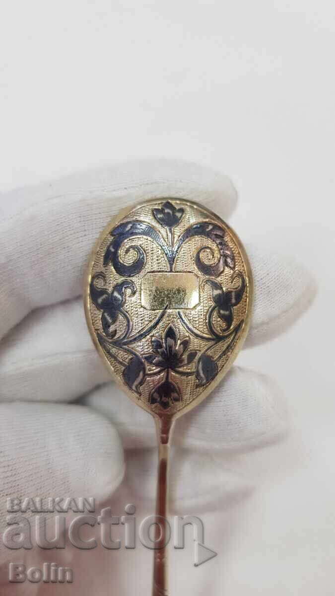 Σπάνιο ρωσικό τσαρικό ασημένιο κουταλάκι 84 πρ. 1864 με τιμή 250.00 BGN | € 127.82