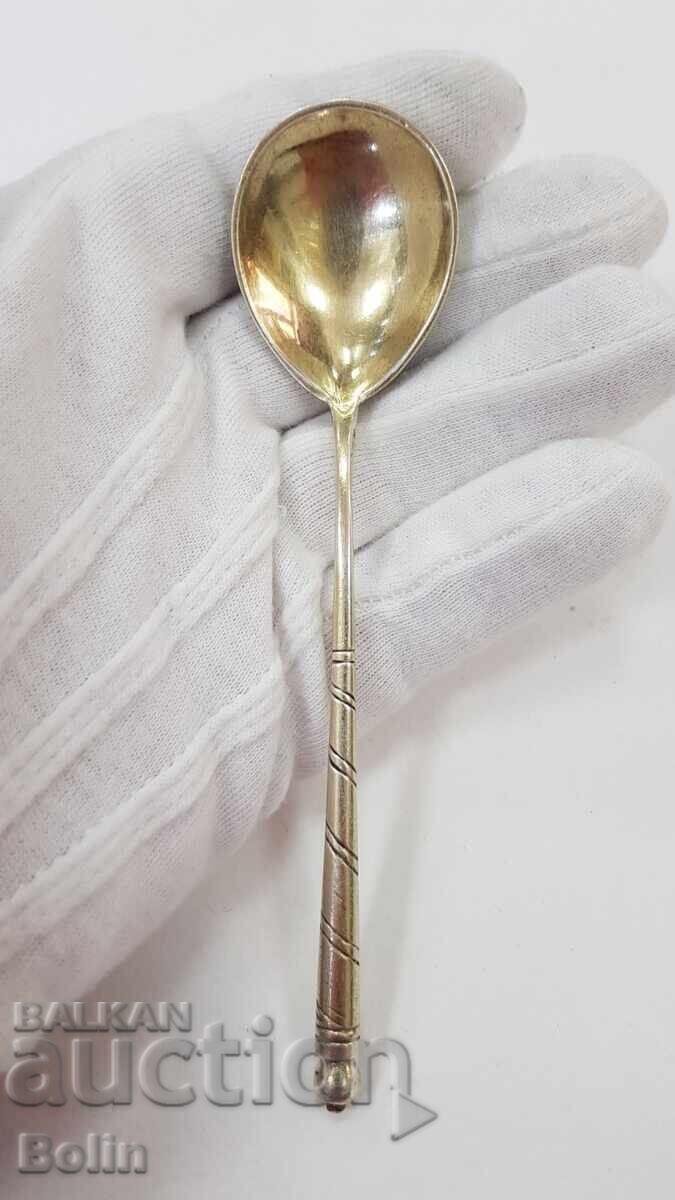 Παράδοση Σπάνιο ρωσικό τσαρικό ασημένιο κουταλάκι 84 πρ. 1864