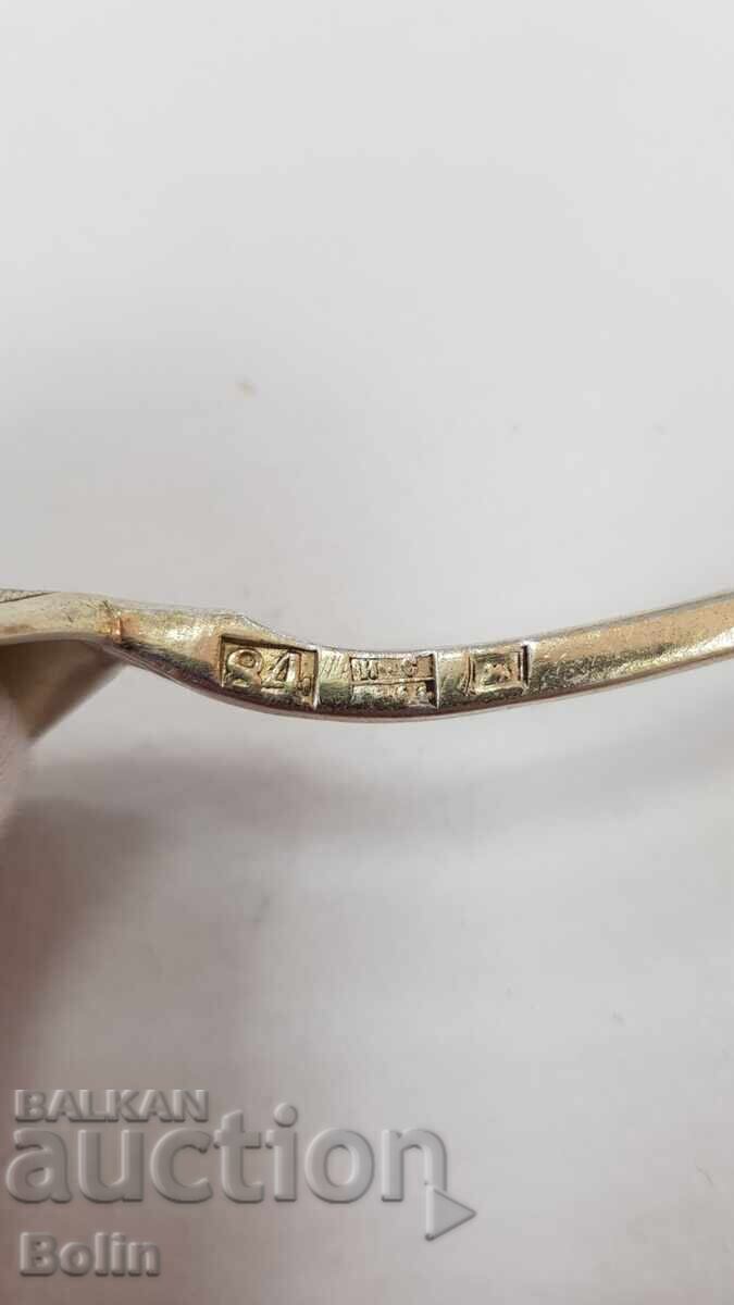 Σπάνιο ρωσικό τσαρικό ασημένιο κουταλάκι 84 πρ. 1864 - 5