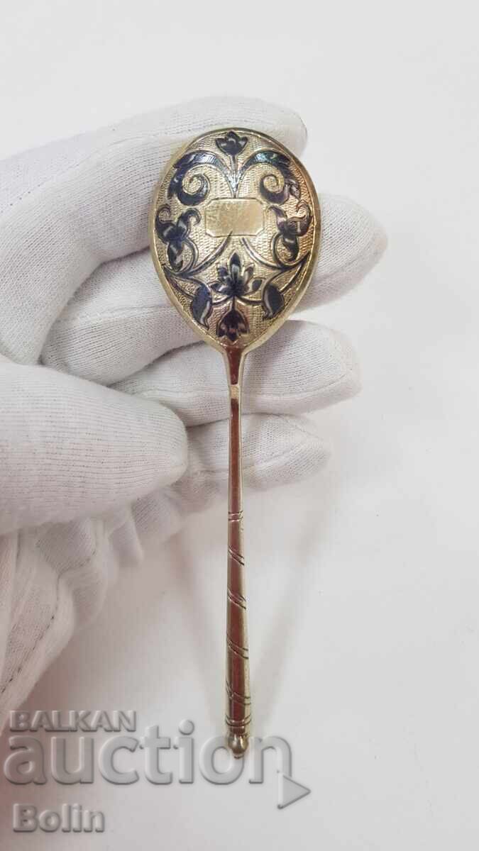 Σπάνιο ρωσικό τσαρικό ασημένιο κουταλάκι 84 πρ. 1864