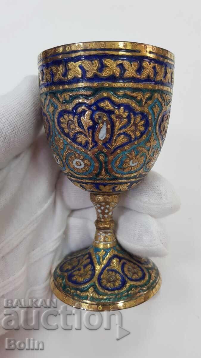 Rare Turkish-Ottoman gilded cup with enamel - Tombac, bronze with price € 330.00 | 645.42 BGN
