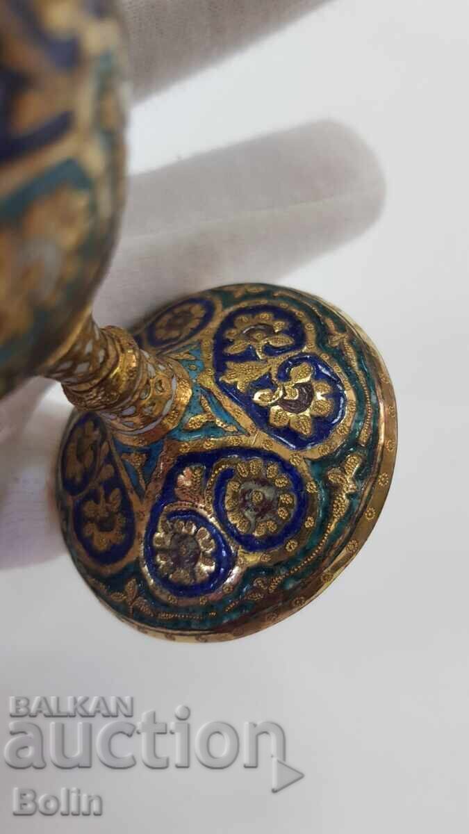 Delivery of Rare Turkish-Ottoman gilded cup with enamel - Tombac, bronze