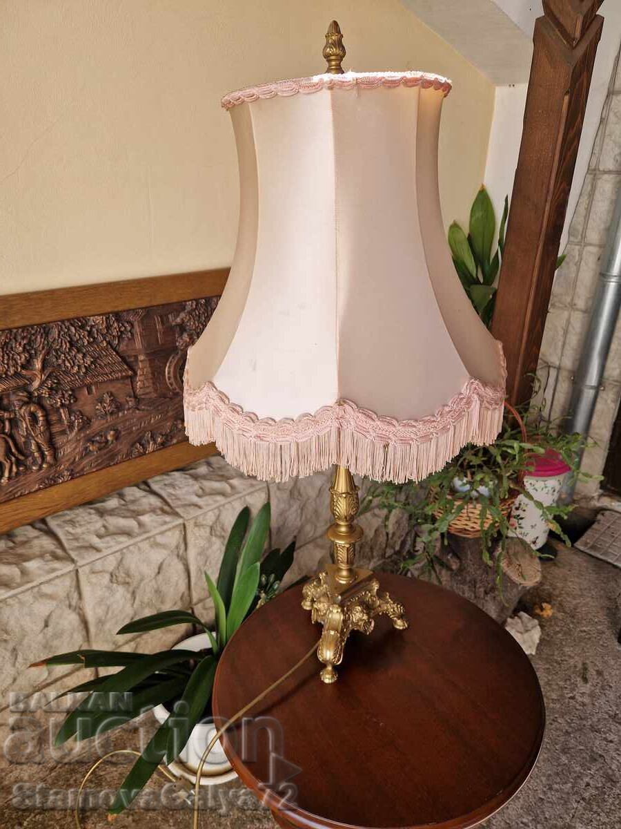 Превъзходна голяма антикварна бронзова настолна лампа - 5