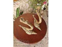 Pereche unică de suporturi de draperii din bronz antic, secolul al XIX-lea