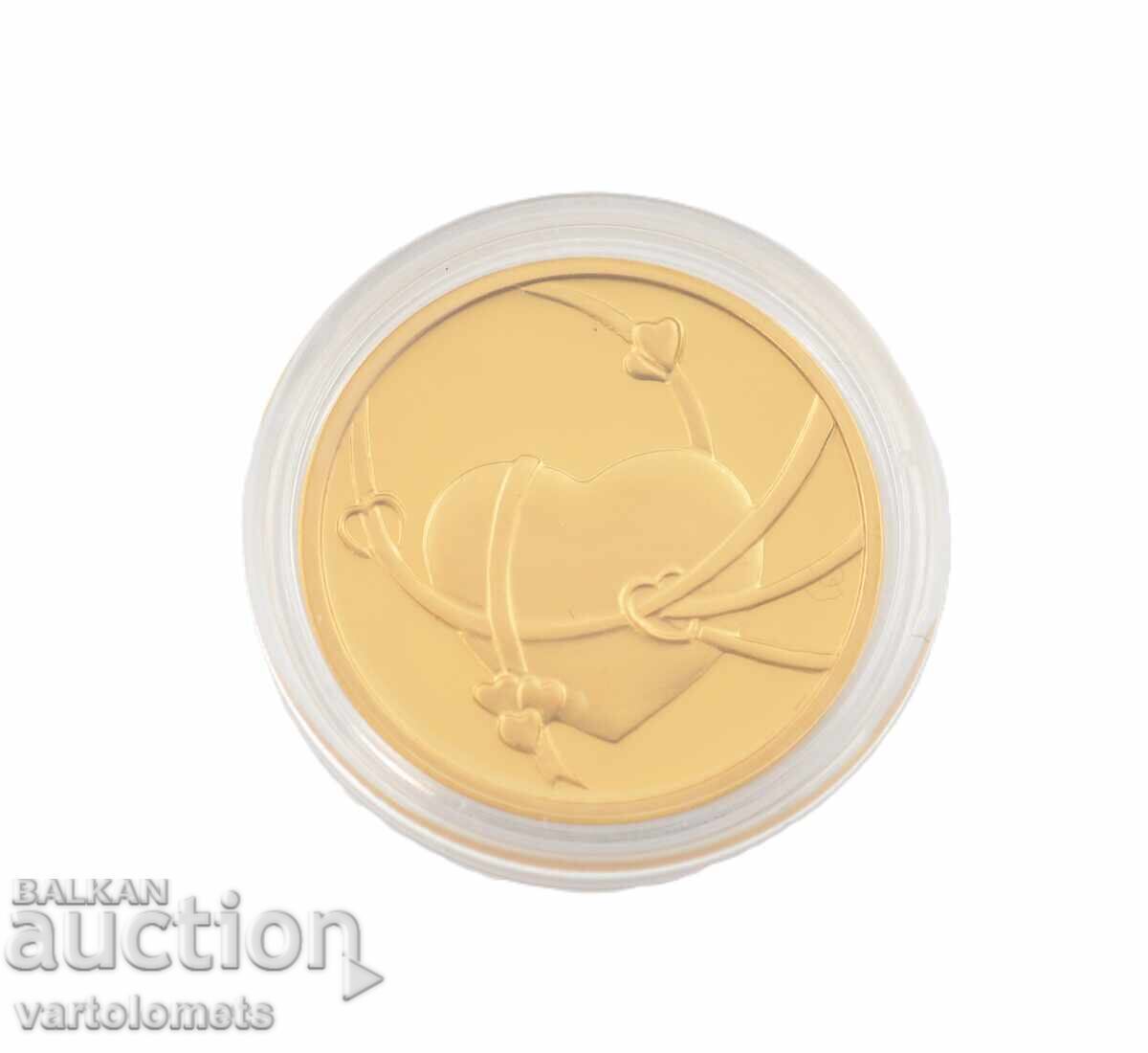 Auction Lucky Charm for a Baby, Gold Plated Auction Lucky Charm for a Baby, Gold Plated