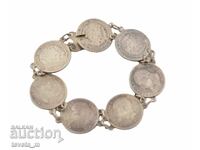 Brățară din monede de argint vechi 20 g Ag Bijuterie Renaștere