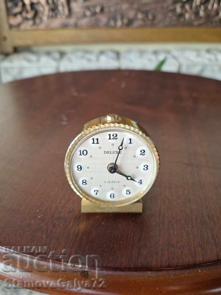 Rar ceas deșteptător mecanic antic din bronz Deluxe cu preț € 45.51 | 89.01 BGN