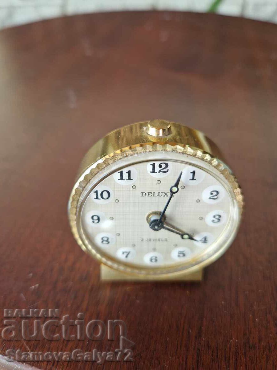 Auction  Rare Antique Bronze Mini Mechanical Alarm Clock Deluxe