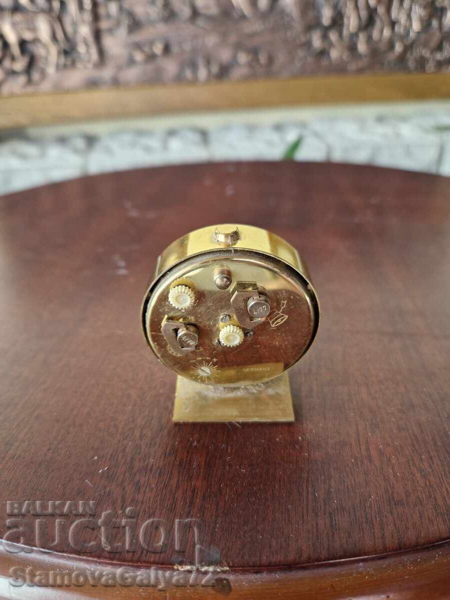 Rare Antique Bronze Mini Mechanical Alarm Clock Deluxe - 5
