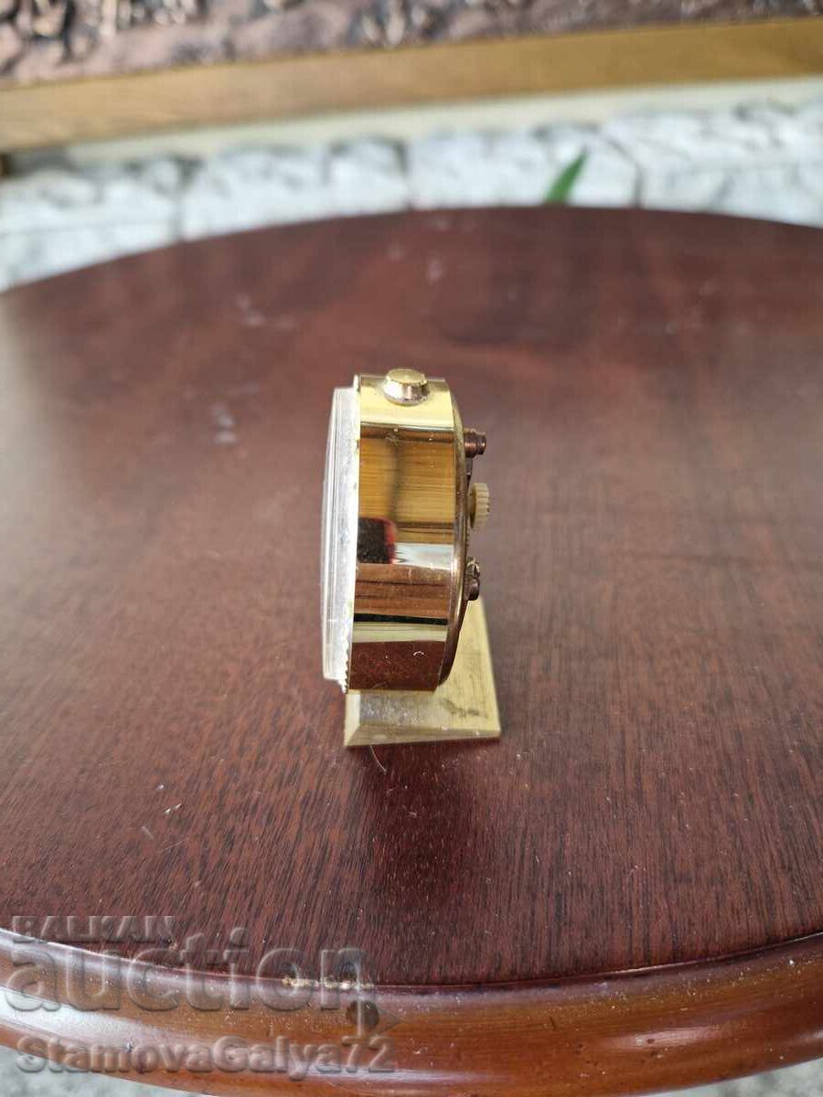 Rar ceas deșteptător mecanic antic din bronz Deluxe - 6