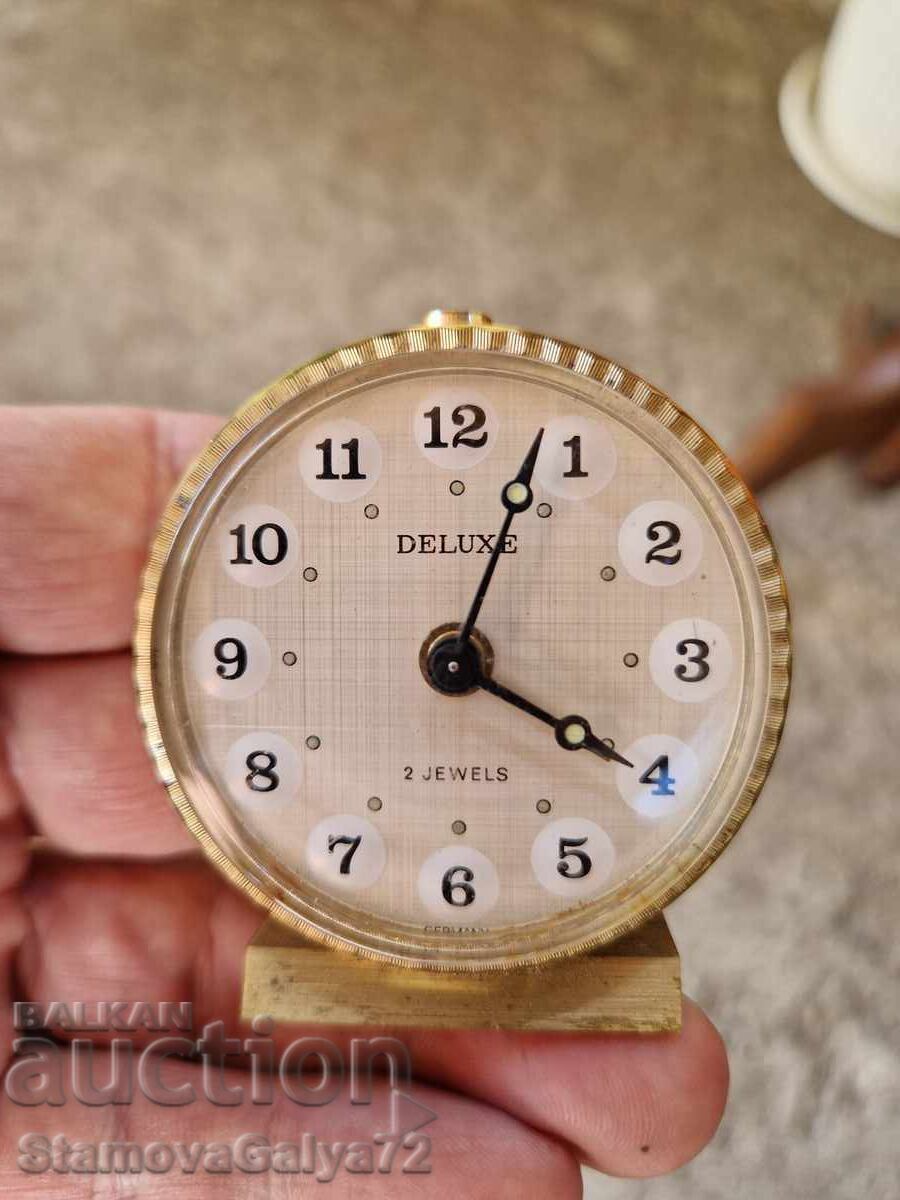 Rare Antique Bronze Mini Mechanical Alarm Clock Deluxe - 7