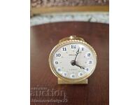 Rare Antique Bronze Mini Mechanical Alarm Clock Deluxe