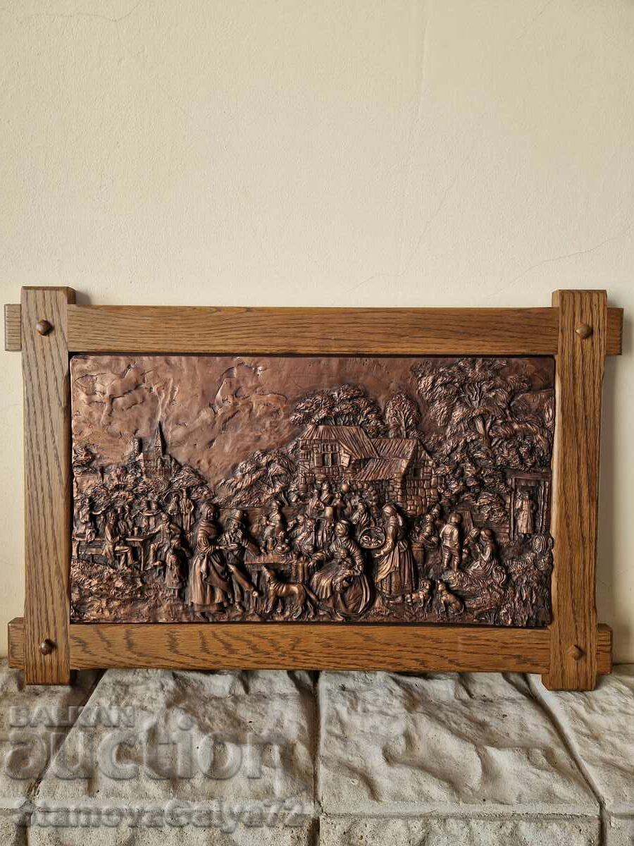 Beautiful antique German copper picture panorama with price 188.00 BGN | € 96.12 Beautiful antique German copper picture panorama with price 188.00 BGN | € 96.12