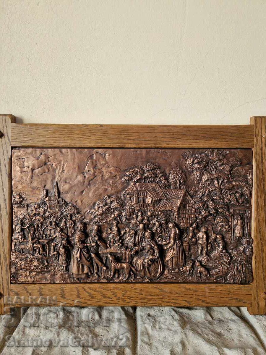 Auction Beautiful antique German copper picture panorama Auction Beautiful antique German copper picture panorama