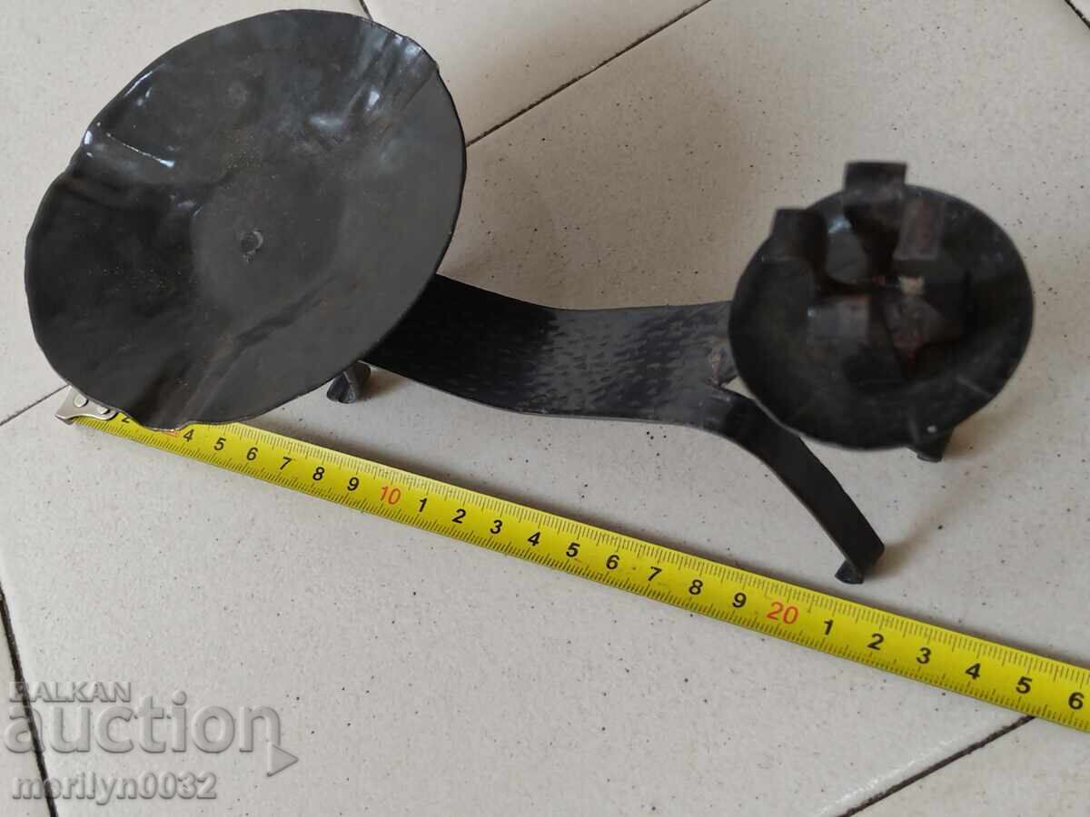 Παλιό σφυρήλατο κηροπήγιο, κερί, κηροπήγιο - 6