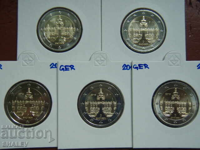 2 Euro 2016 Germania "Sachsen" A,D,F,G,J /Germaniya/ - 2 euro