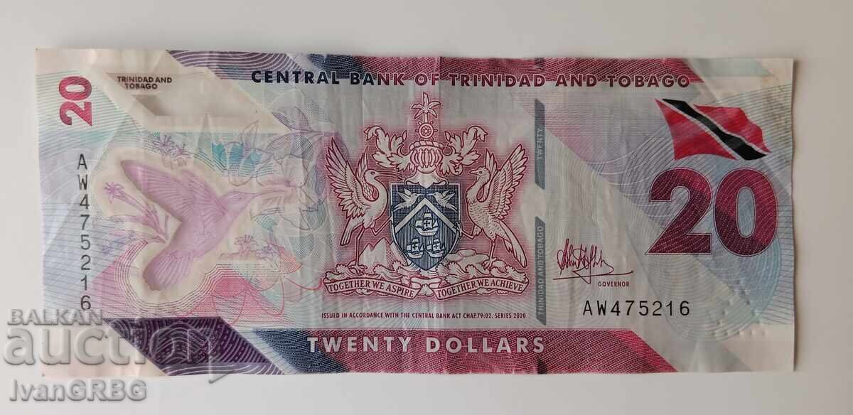 20 Trinidad and Tobago Dollars 2020 Polymer Banknote Trinidad with price 12.50 BGN | € 6.39