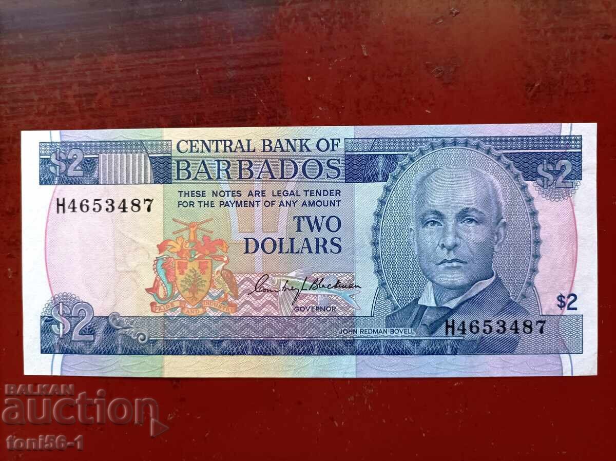 Барбадос 2 долара 1980г UNC