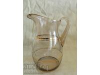 Pahar de cristal gravat cu margine aurie