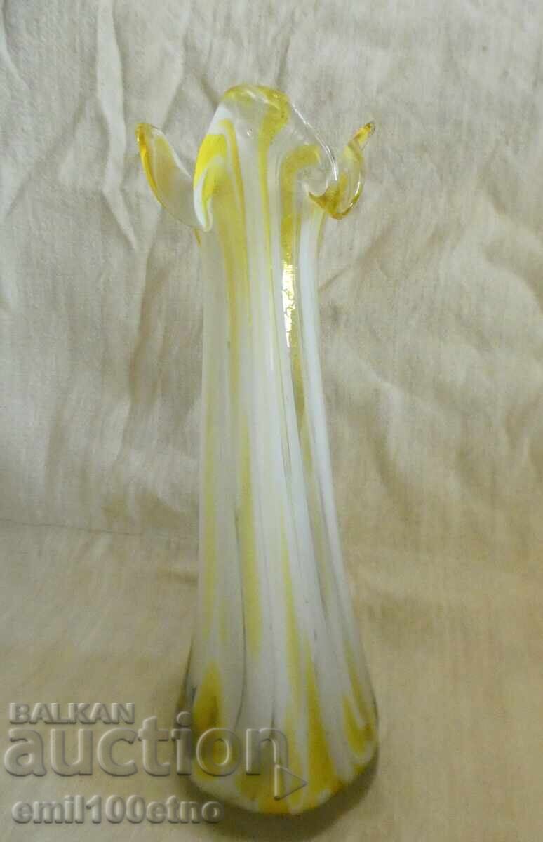 Auction  Vase, multicolored Murano-type glass, handmade