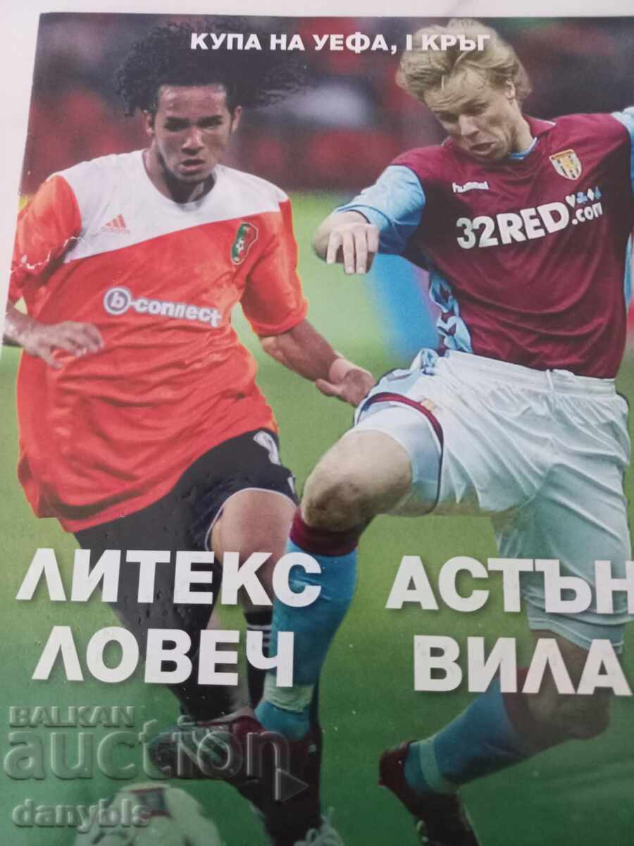 Auction Football program - Litex - Aston Villa 2008 Auction Football program - Litex - Aston Villa 2008