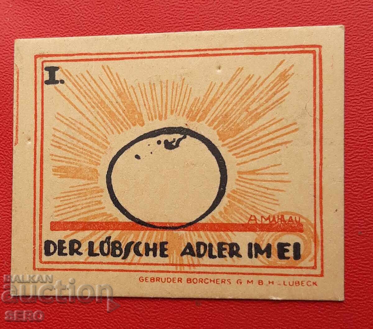 Banknote-Germany-Schleswig-Holstein-Lübeck-20 pfennig 1921