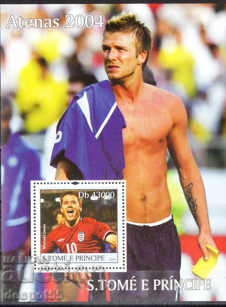 2004 S. Tome i Prinsipi. Ολυμπιακοί Αγώνες - Μάικλ Όουεν. Μπλοκ 2004 S. Tome i Prinsipi. Ολυμπιακοί Αγώνες - Μάικλ Όουεν. Μπλοκ