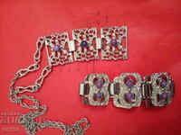 Colier și brățară vechi din ametist