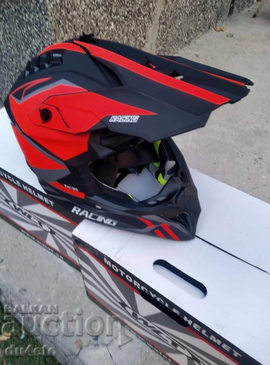 Licitație Casca Cross pentru motocross, enduro ATV, bicicletă S-XL Black/Yel