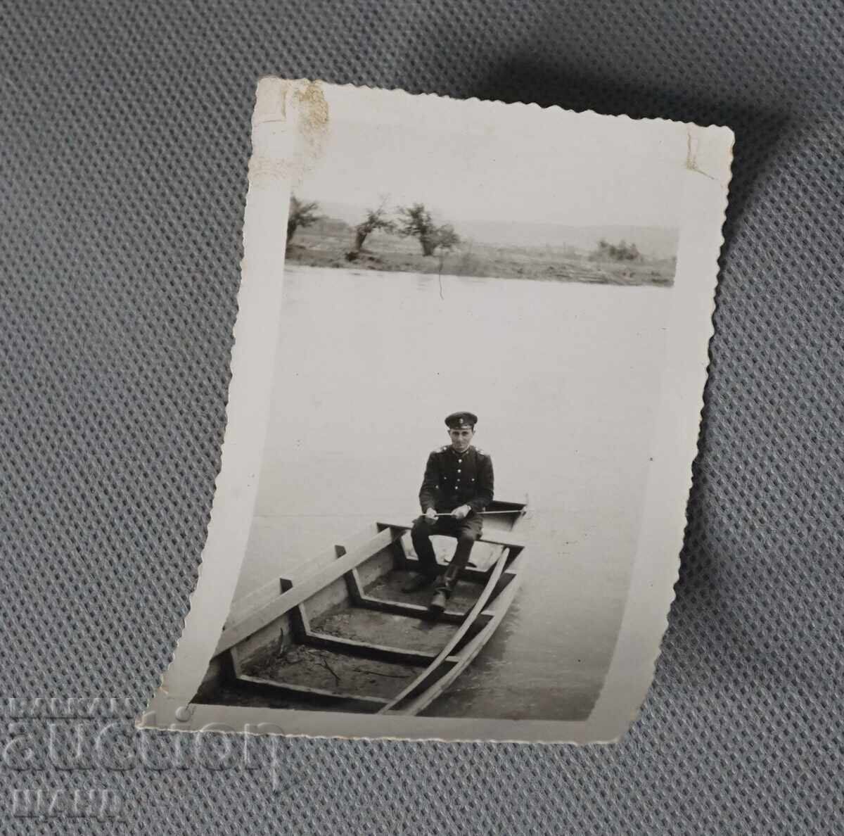 1942 Military Photo Soldier Uniform on Boat