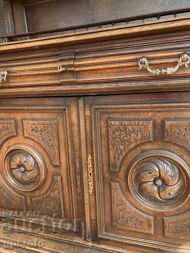 Уникално красив старинен шкаф,скрин,бюфет(Масив)-19 век - 7