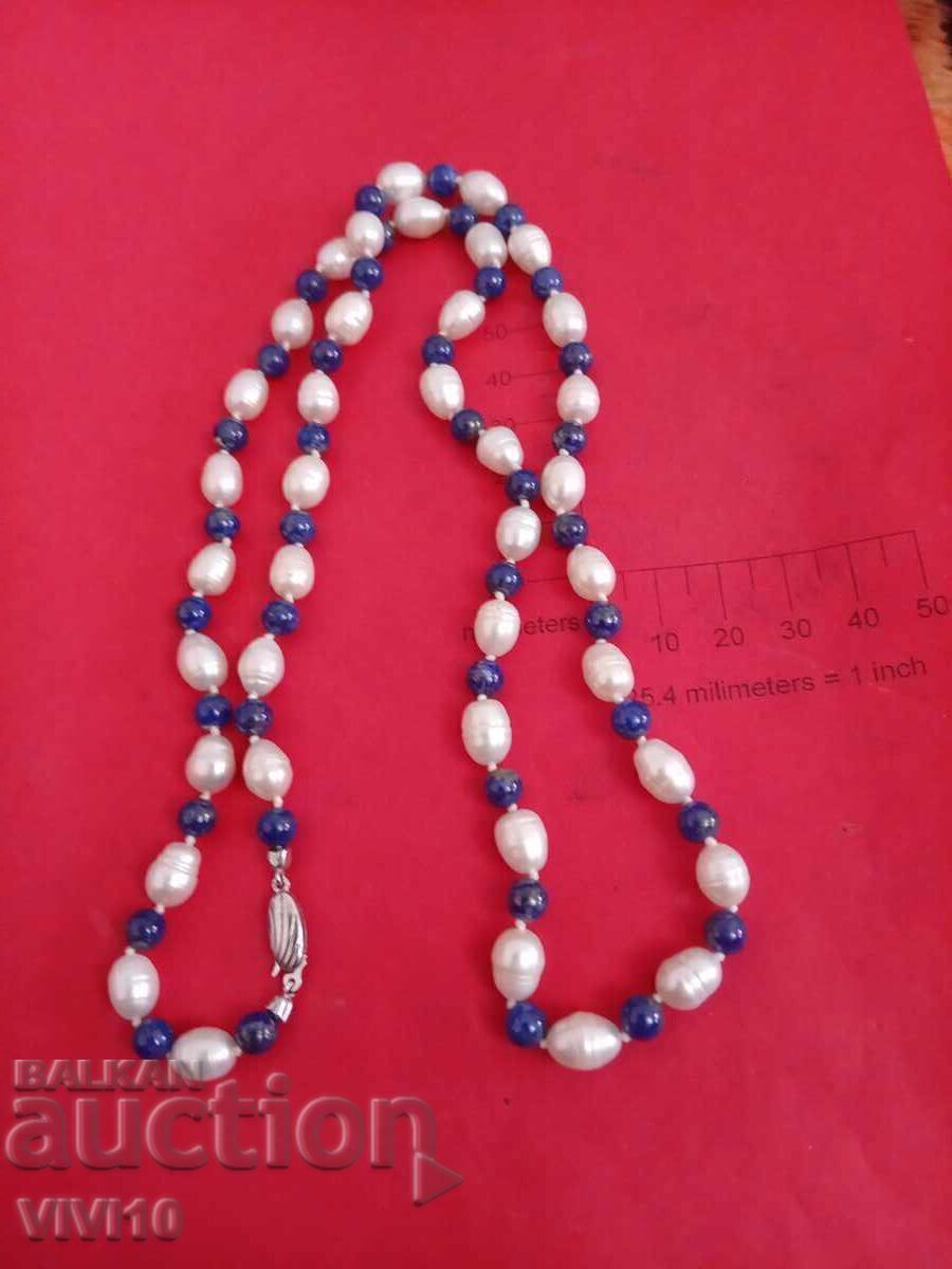 Antique necklace, silver clasp, pearls