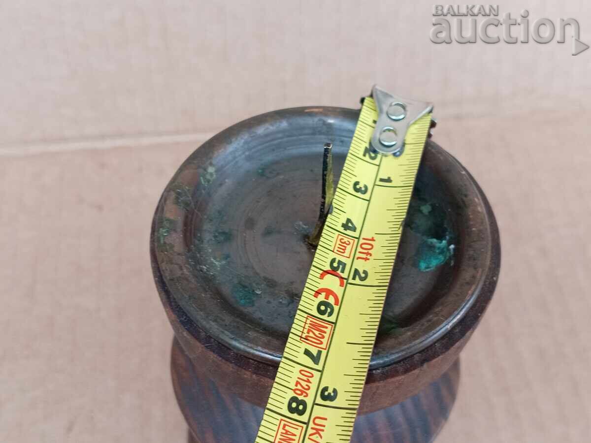 Ретро винтидж Свещник с дърворезба - 6