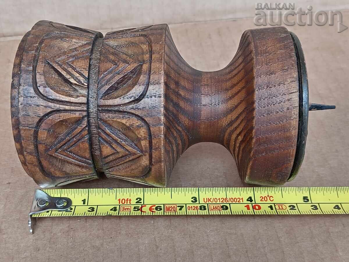 Ретро винтидж Свещник с дърворезба - 7